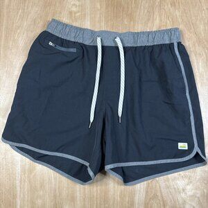 Vuori Mens Banks Shorts Black & Gray Drawstring Zipper Pocket Size Medium